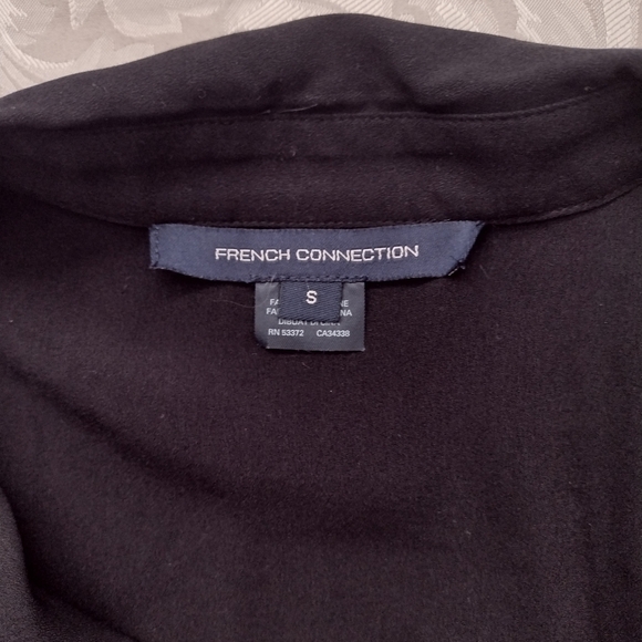 French Connection Small Black Sheer Blouse - Picture 2 of 3